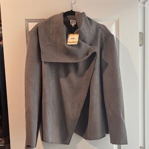 Anne Klein Gray Draped Collar Jacket
